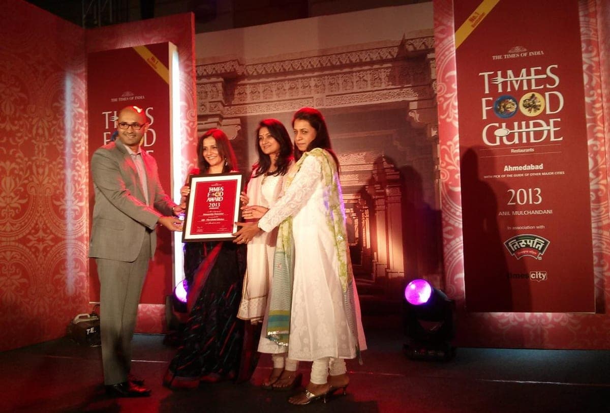 WeServe team receiving the Times Food Award, 2013