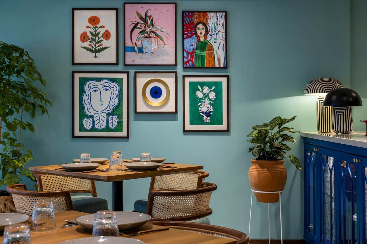 A colourful WeServe-designed dining room